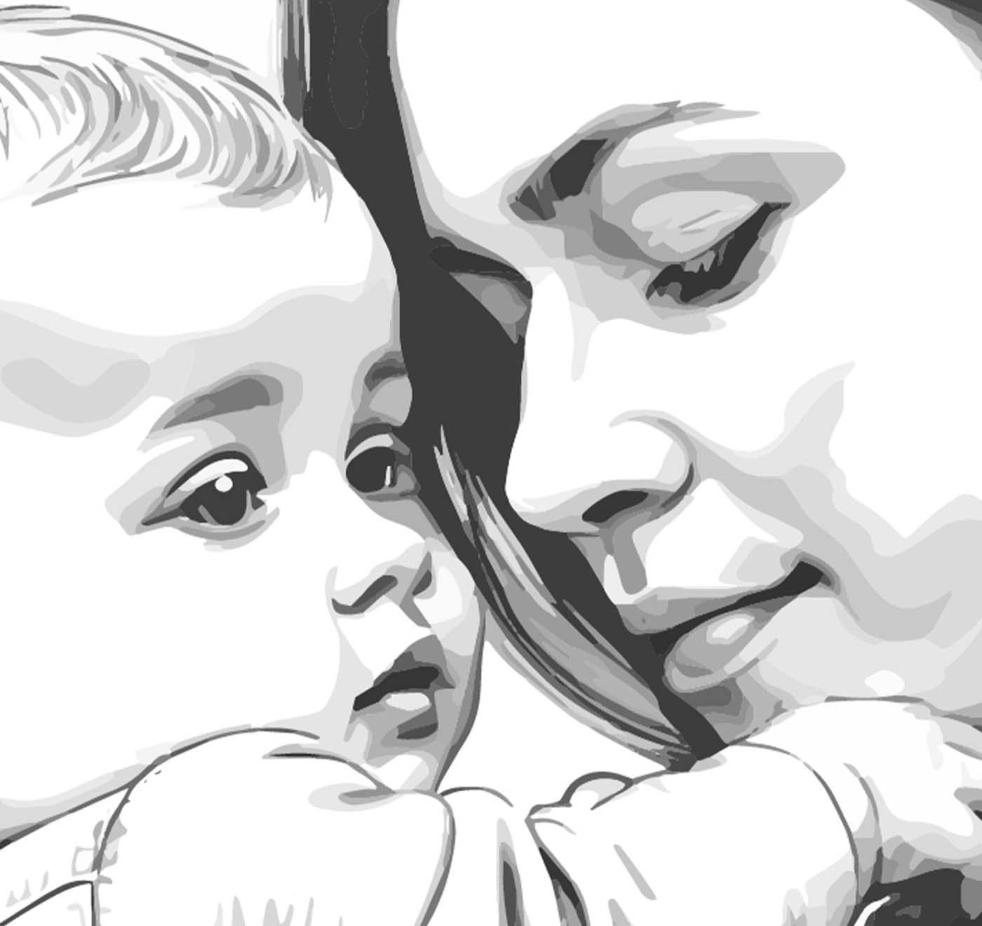 Disegno di una madre con bebè