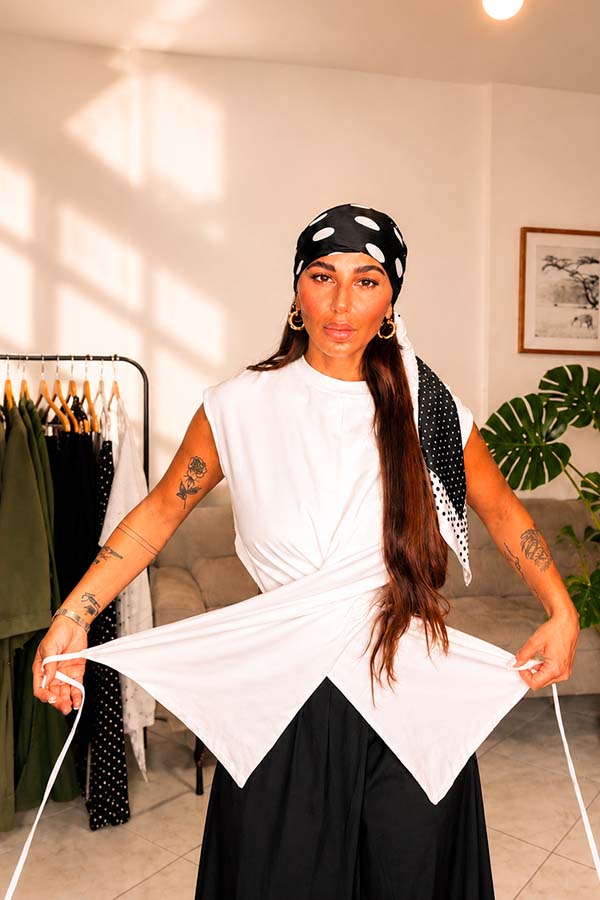 T-shirt cross mood - bianco