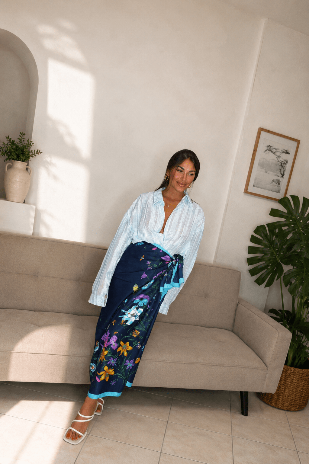 Gonna Pareo Blue Garden - immagine 3